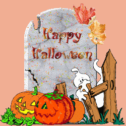 Nagrobek z napisem szczęśliwego Halloween